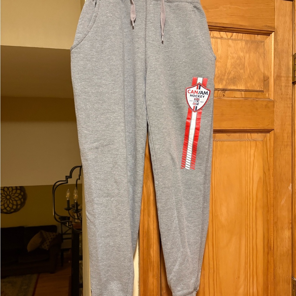 Holloway Gray Sweatpants with Red Stripe & Can/Am Patch